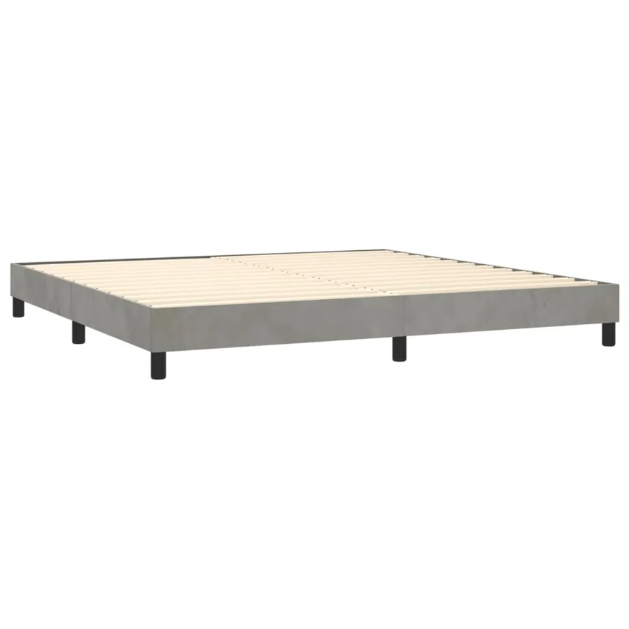 Sommier à lattes de lit avec matelas LED Gris clair 200x200 cm - 5