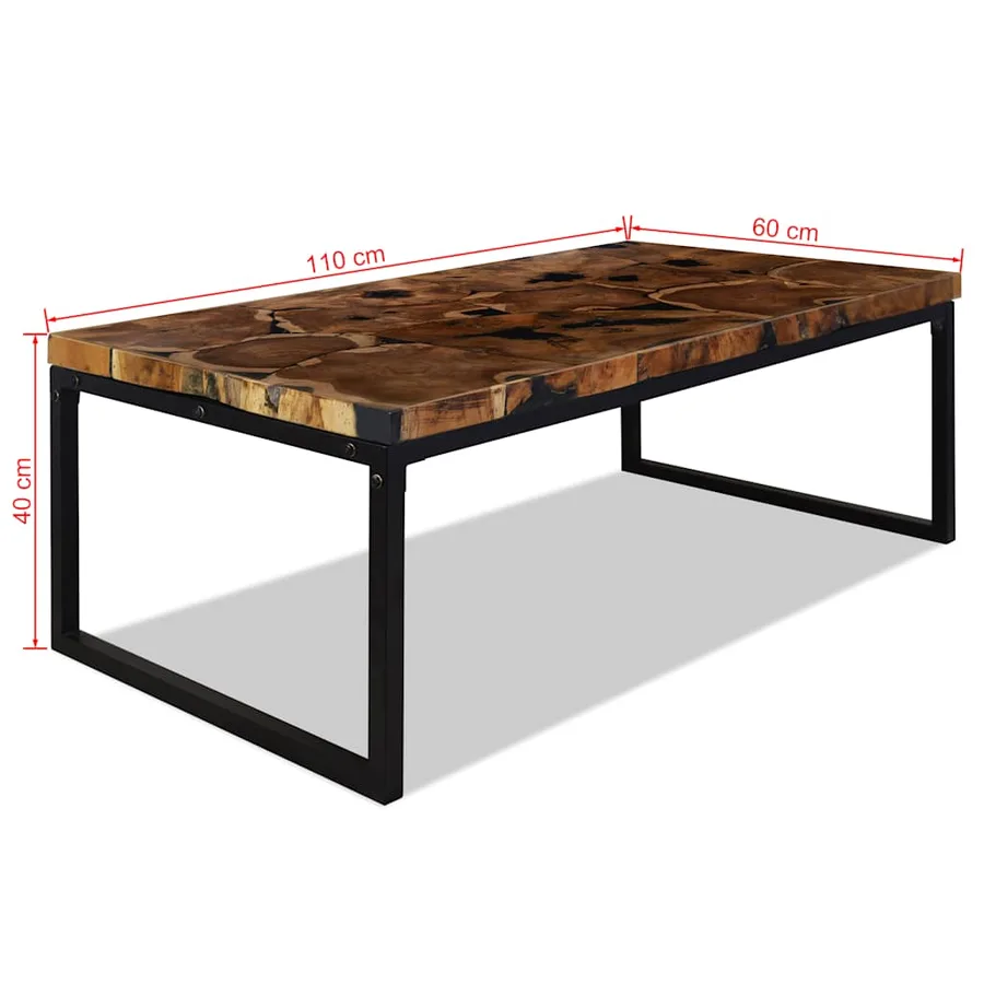 Table basse Teck Résine 110x60x40 cm - 11