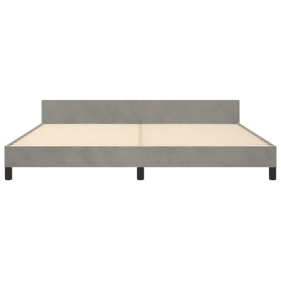 Cadre de lit sans matelas gris clair 200x200 cm velours - 6