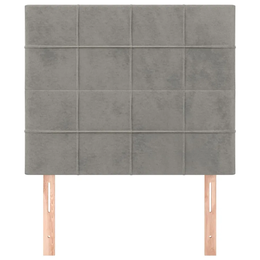 Tête de lit Gris clair 100x5x118/128 cm Velours - 3
