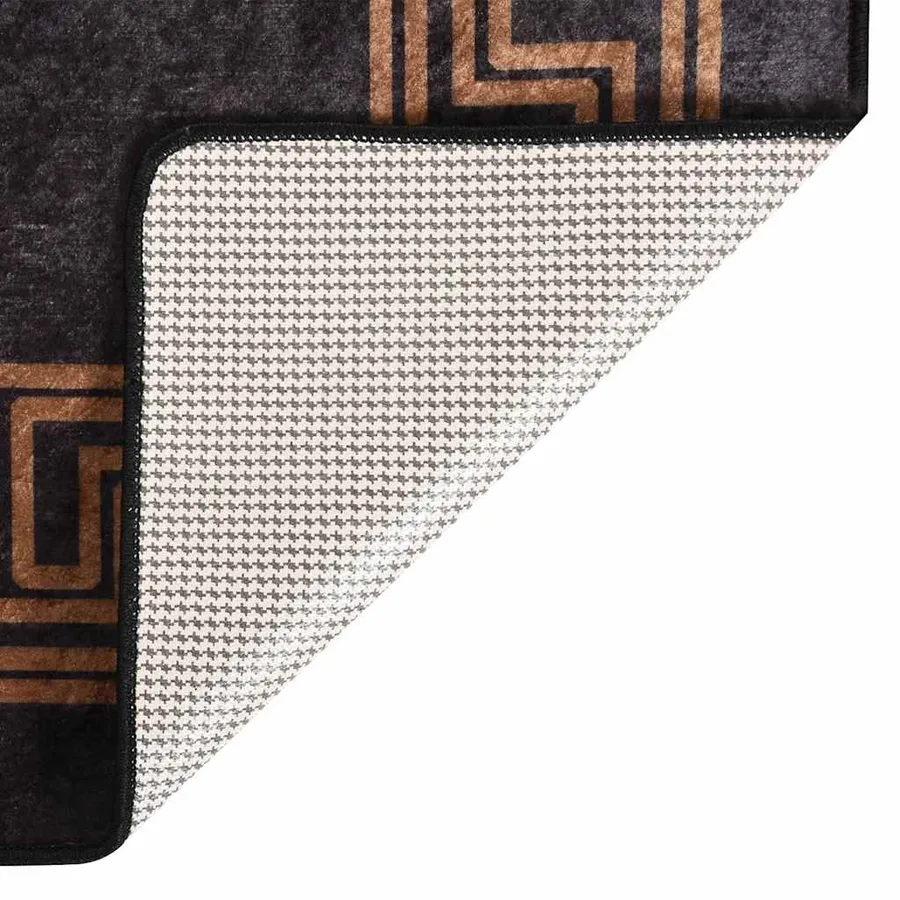 Tapis lavable 80x150 cm Noir et doré - 3