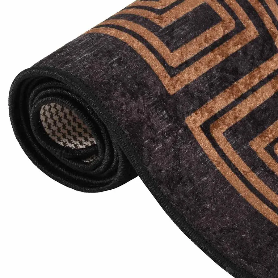 Tapis lavable 80x150 cm Noir et doré - 4