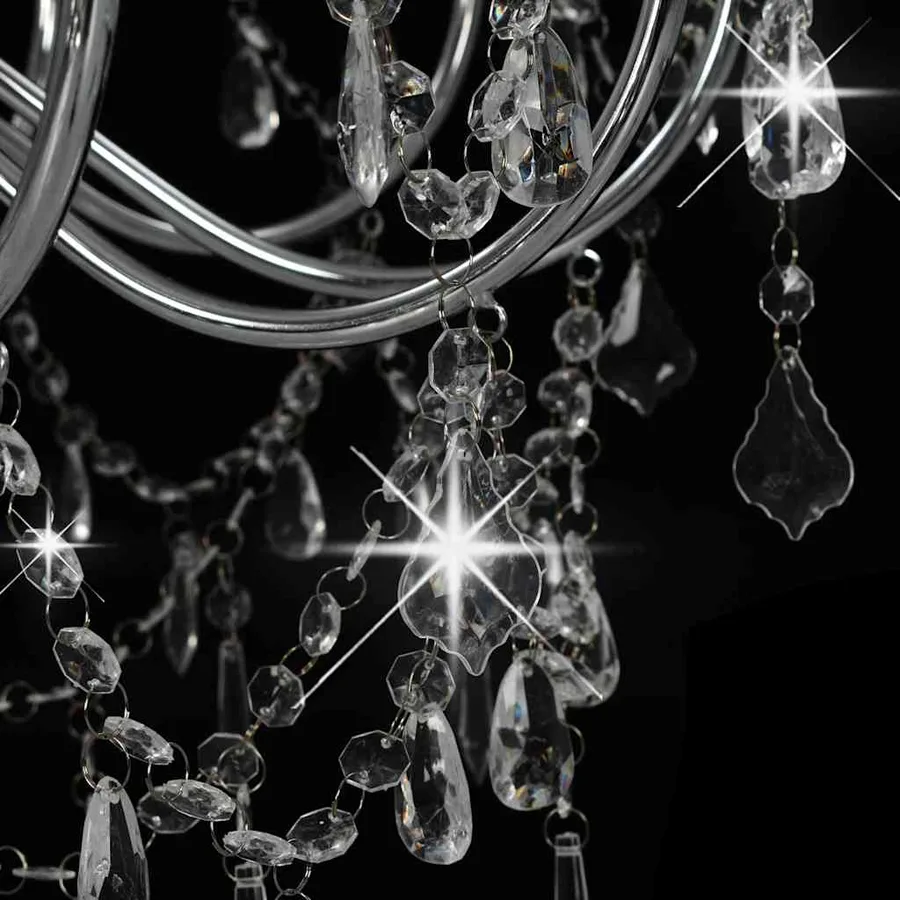 Lustre avec perles Argenté 12 ampoules E14 - 7