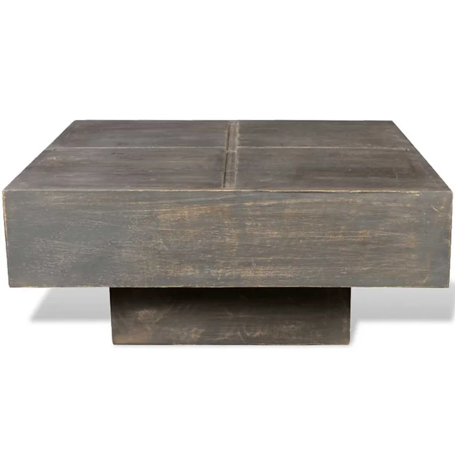 Table basse carrée Marron foncé Bois massif de manguier - 2