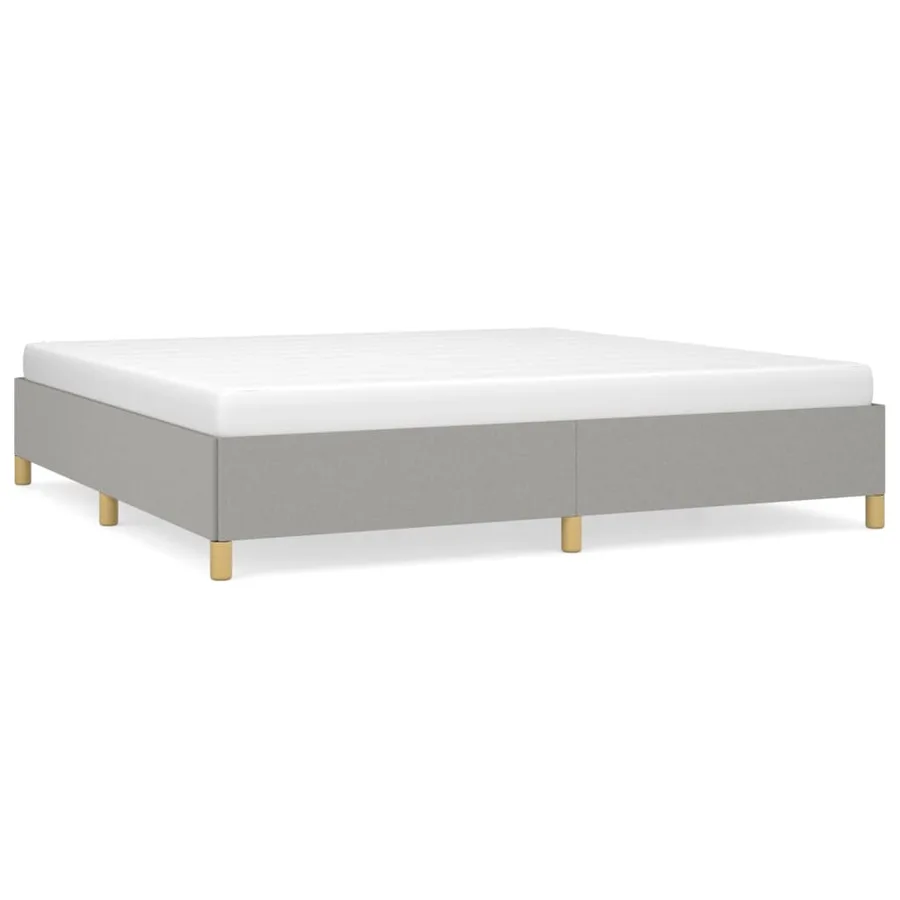 Cadre de lit sans matelas gris clair 200x200 cm tissu - 2