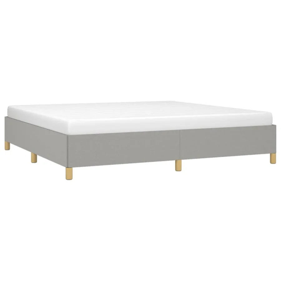 Cadre de lit sans matelas gris clair 200x200 cm tissu - 3