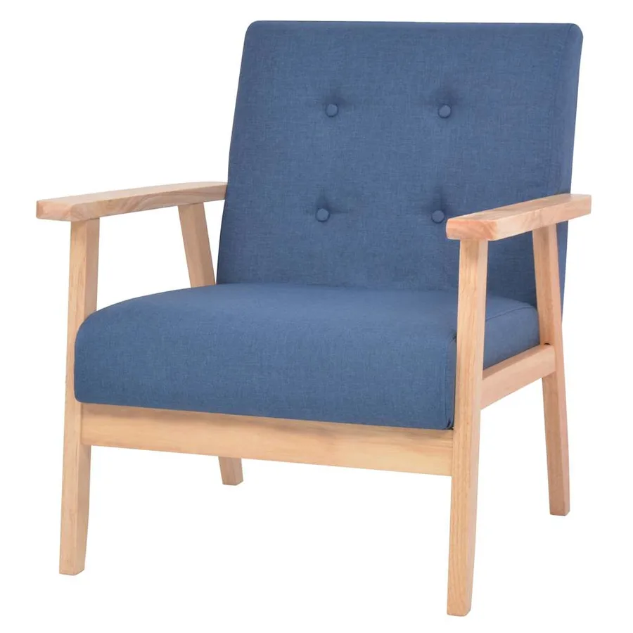Ensemble de canapé 2 pcs Tissu bleu - 4