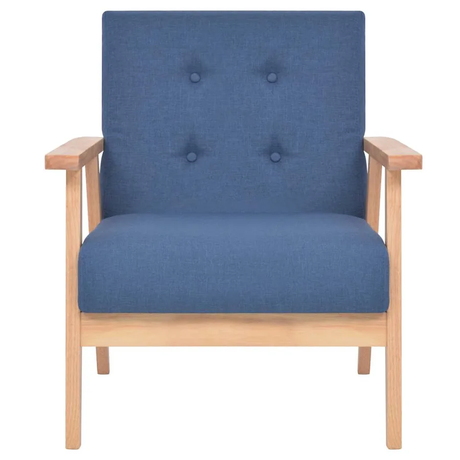Ensemble de canapé 2 pcs Tissu bleu - 5