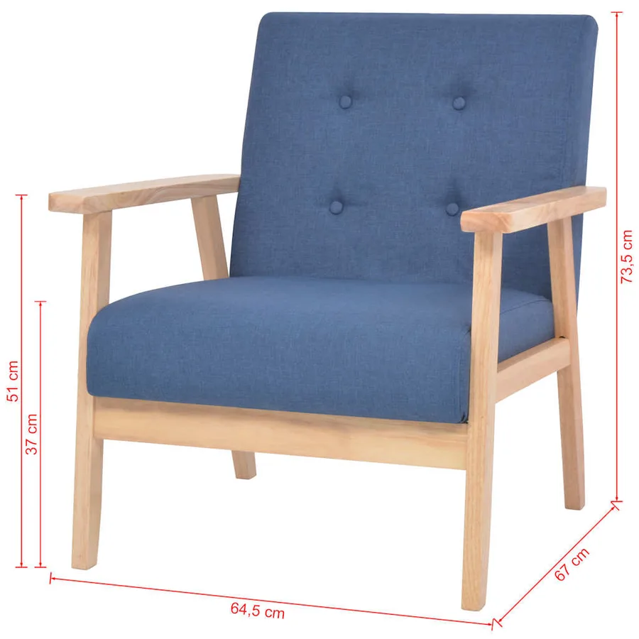 Ensemble de canapé 2 pcs Tissu bleu - 9