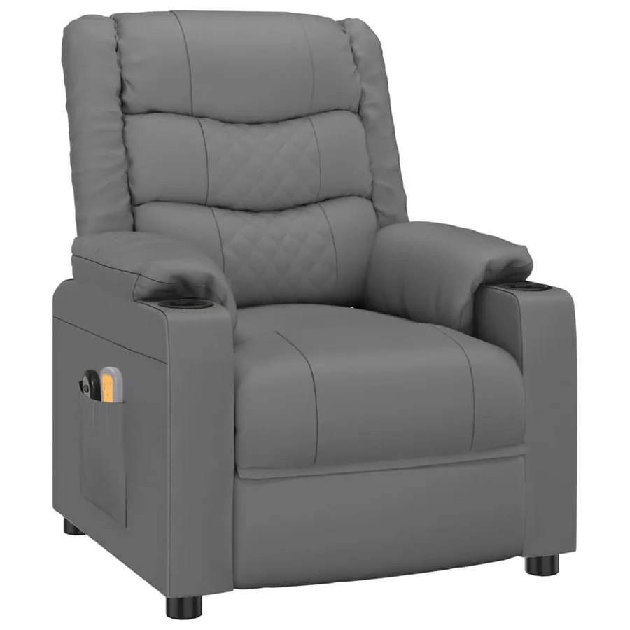 Fauteuil de massage électrique Gris Similicuir - 3