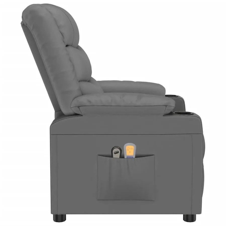 Fauteuil de massage électrique Gris Similicuir - 5