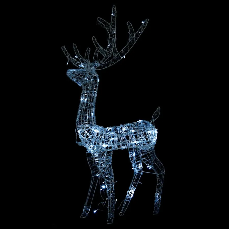 Décorations de Noël de renne Acrylique 3 pcs 128 cm Blanc froid - 7