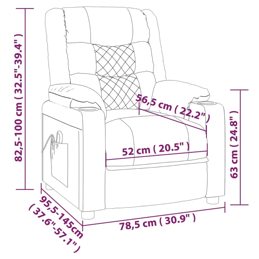 Fauteuil inclinable électrique Gris Similicuir - 12