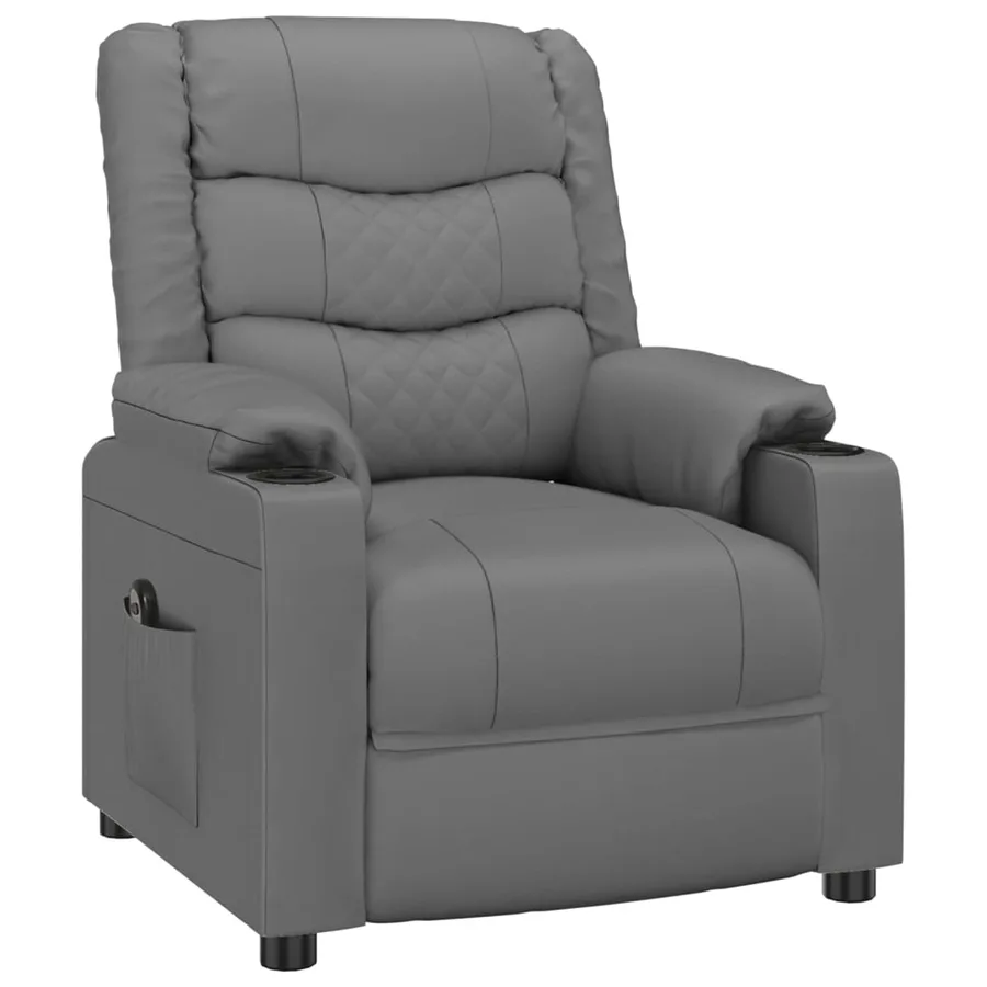 Fauteuil inclinable électrique Gris Similicuir - 3