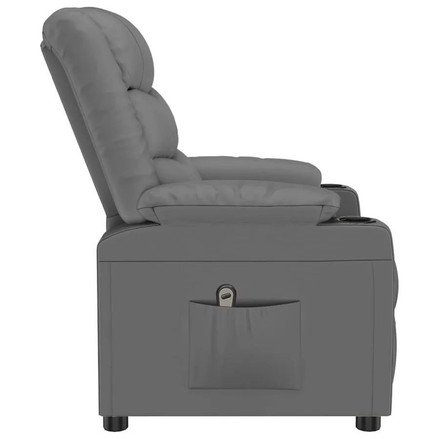 Fauteuil inclinable électrique Gris Similicuir - 5