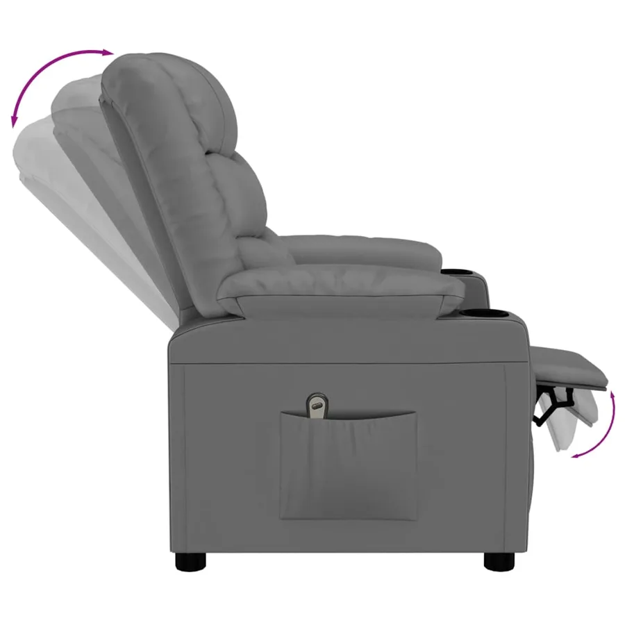 Fauteuil inclinable électrique Gris Similicuir - 7