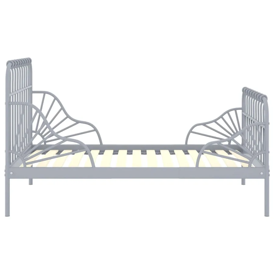 Cadre de lit extensible Gris Métal 80x130/200 cm - 3