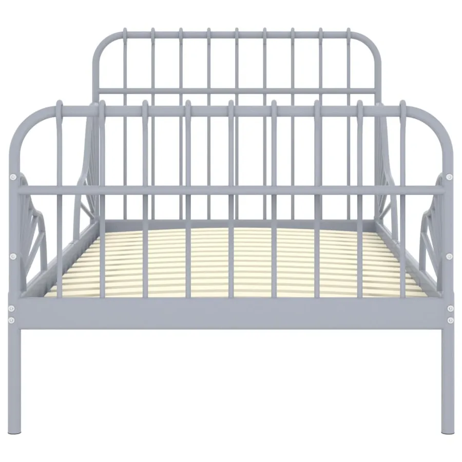 Cadre de lit extensible Gris Métal 80x130/200 cm - 4