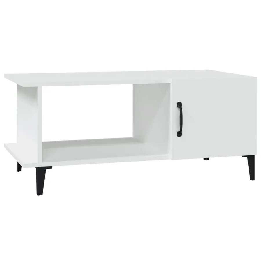 Table basse Blanc 90x50x40 cm Bois d'ingénierie - 2