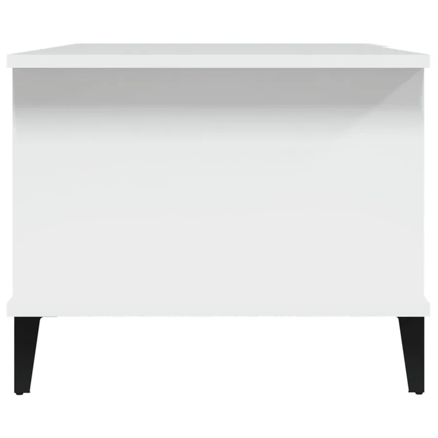 Table basse Blanc 90x50x40 cm Bois d'ingénierie - 4