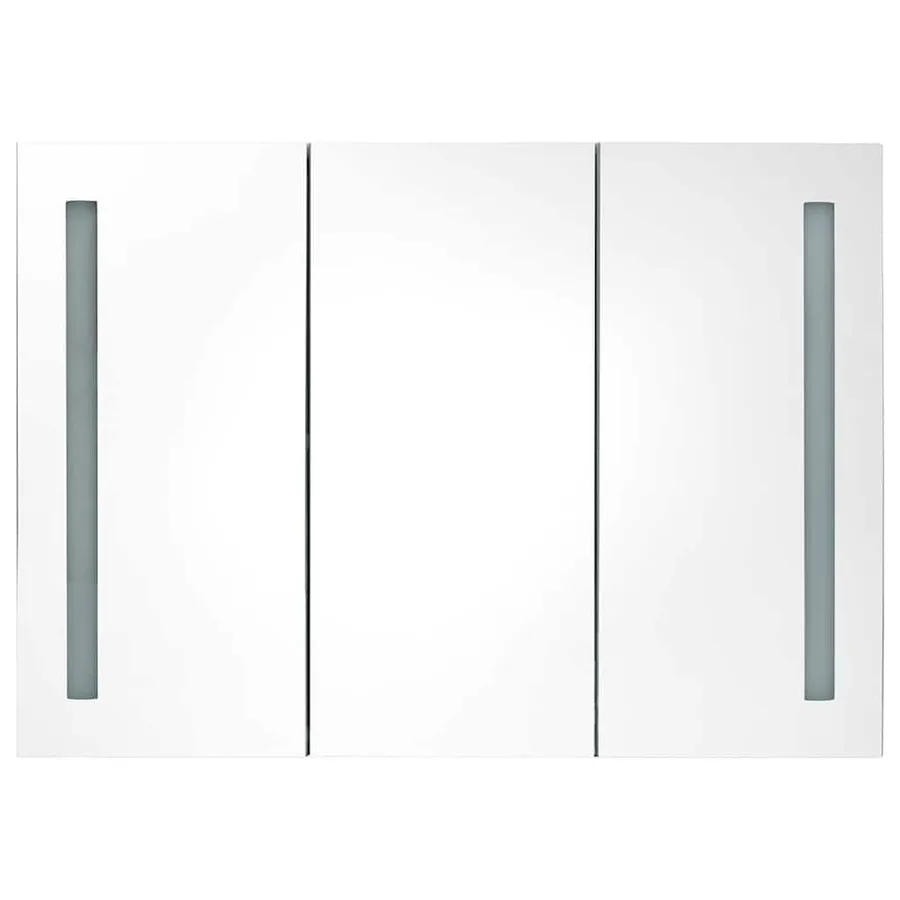 Armoire de salle de bain à miroir LED Gris béton 89x14x62 cm - 5