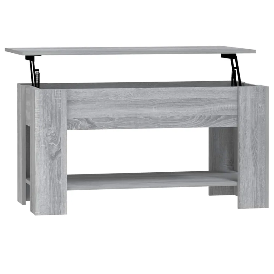 Table basse Sonoma gris 101x49x52 cm Bois d'ingénierie - 2