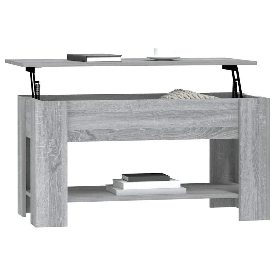 Table basse Sonoma gris 101x49x52 cm Bois d'ingénierie - 3