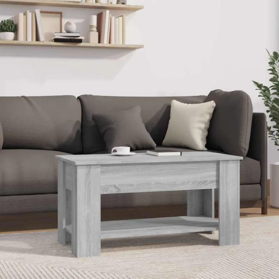 Table basse Sonoma gris 101x49x52 cm Bois d'ingénierie - 4