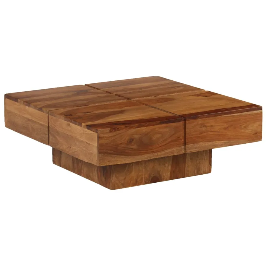 Table basse 80x80x30 cm bois d'acacia massif - 5