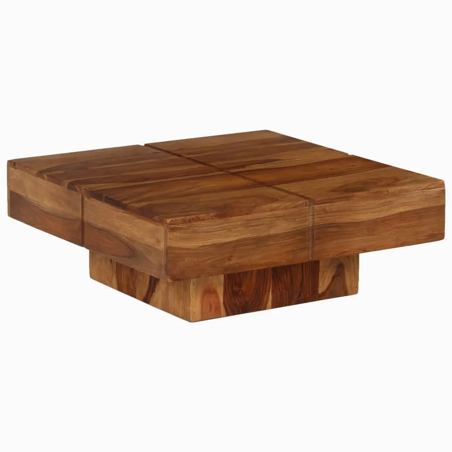 Table basse 80x80x30 cm bois d'acacia massif - 6