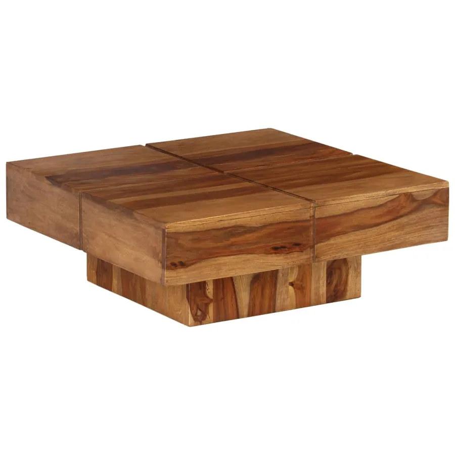 Table basse 80x80x30 cm bois d'acacia massif - 7