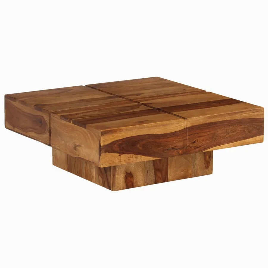 Table basse 80x80x30 cm bois d'acacia massif - 8