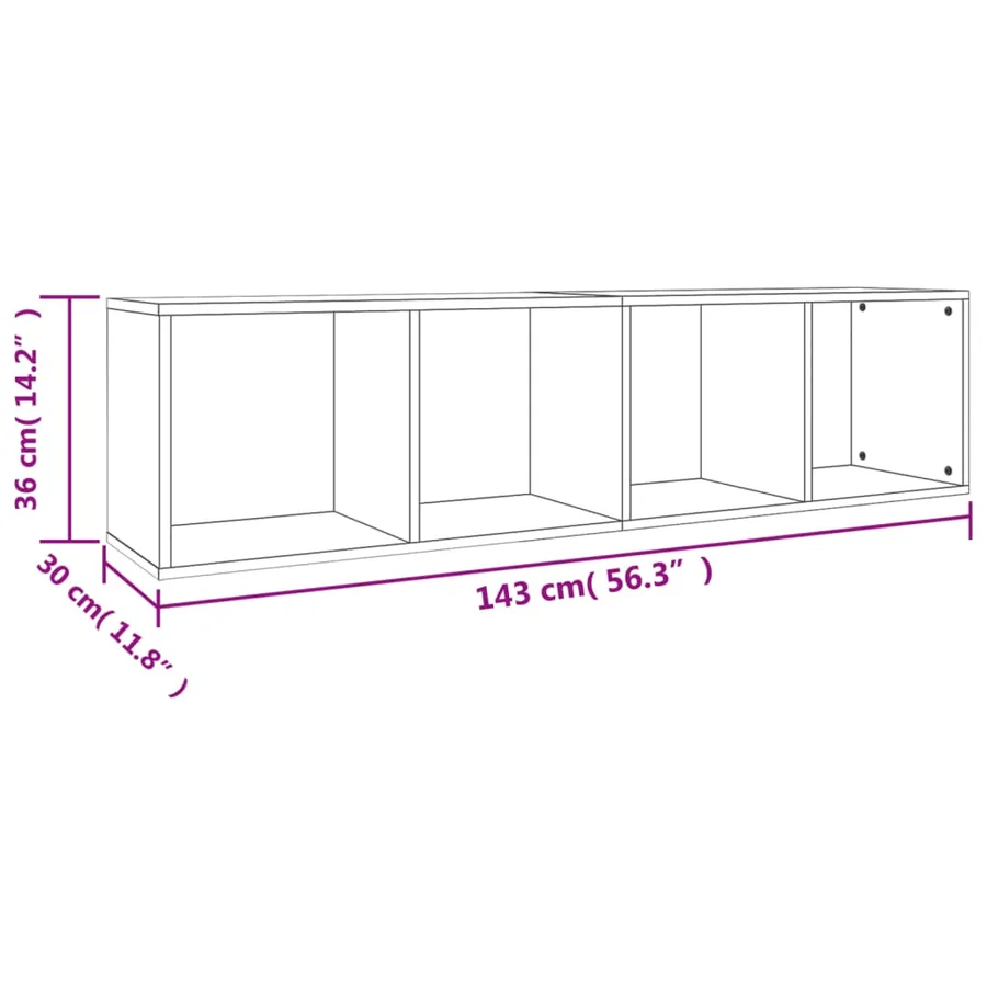 Bibliothèque/Meuble TV Gris béton 36x30x143cm Bois d’ingénierie - 14