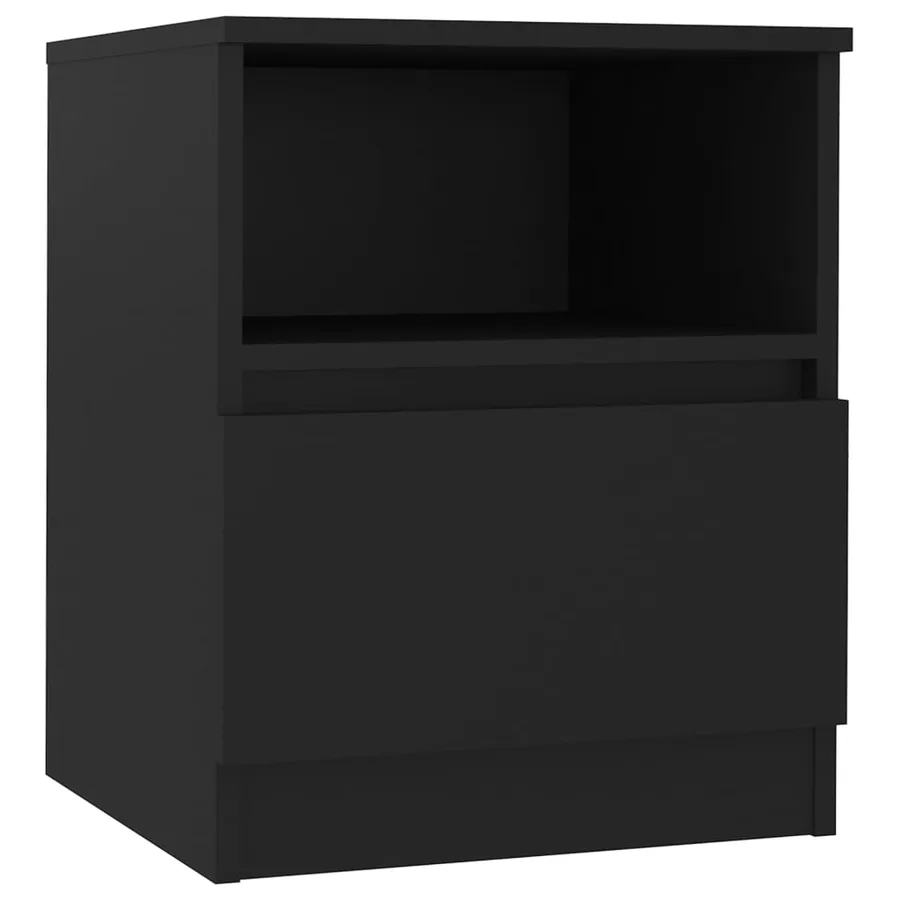 Tables de chevet 2 pcs noir 40x40x50 cm bois d'ingénierie - 3