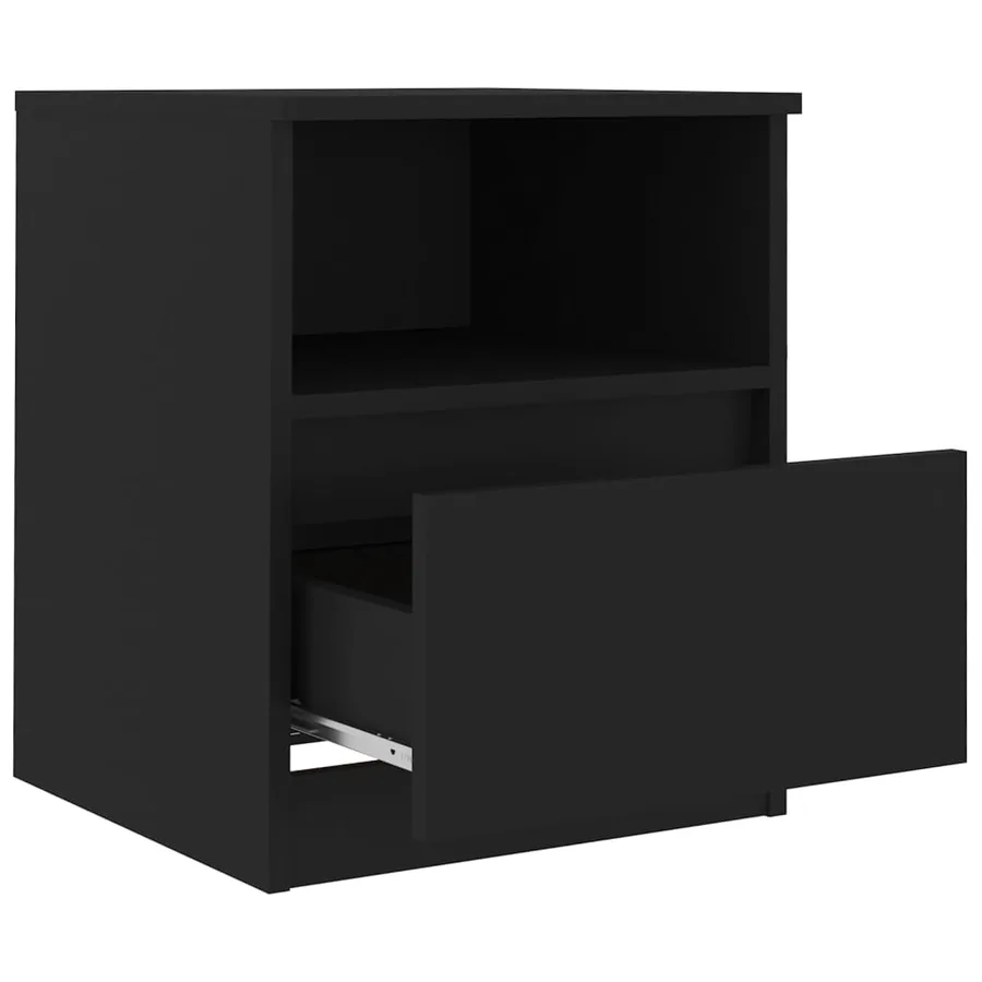Tables de chevet 2 pcs noir 40x40x50 cm bois d'ingénierie - 5