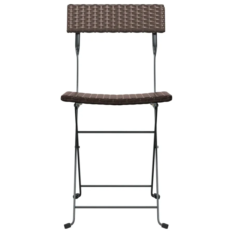 Chaises de bistrot pliantes lot de 2 Résine tressée et acier - 4