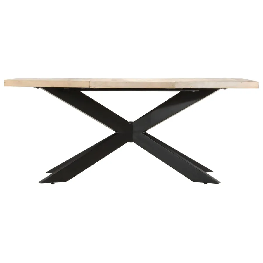 Table à dîner 180x90x76 cm Bois de manguier massif blanchi - 2