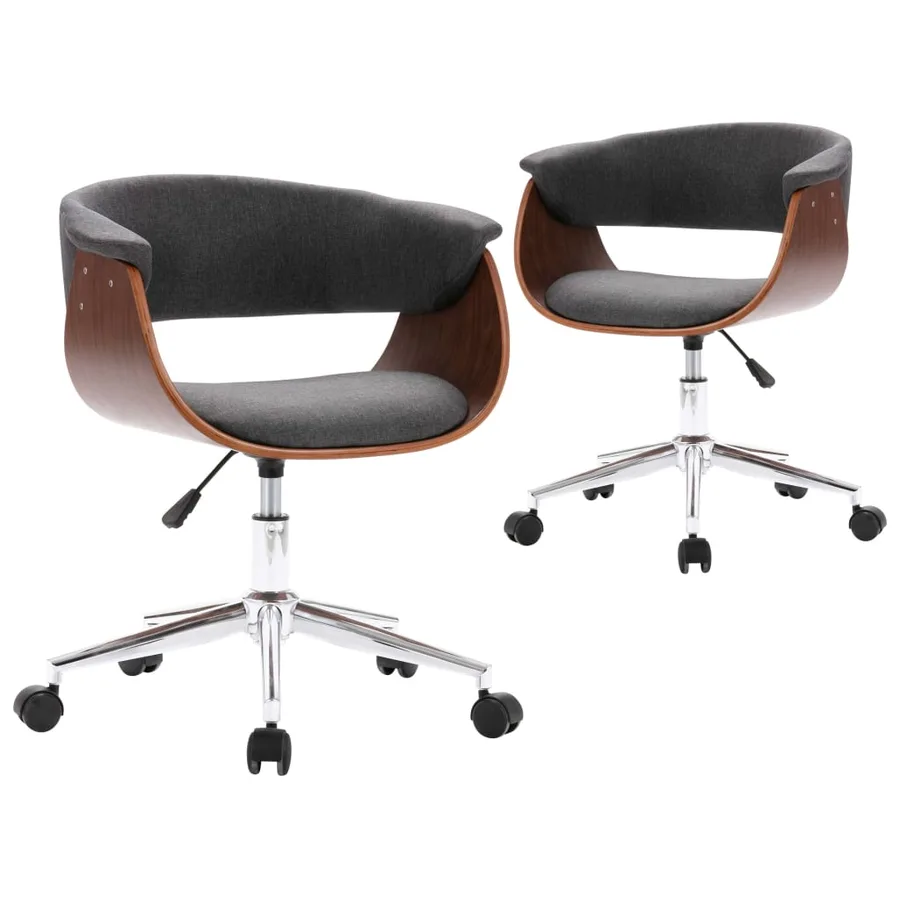 Chaises pivotantes à manger lot de 2 gris tissu - 2