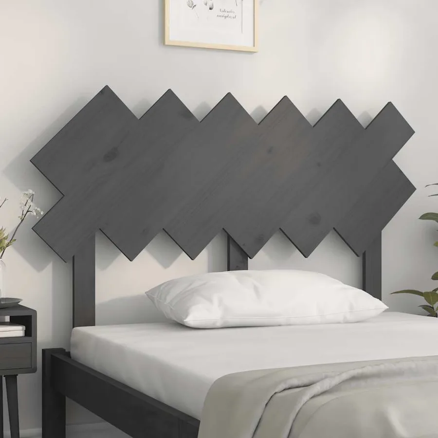 Tête de lit Gris 122,5x3x80,5 cm Bois massif de pin - 3