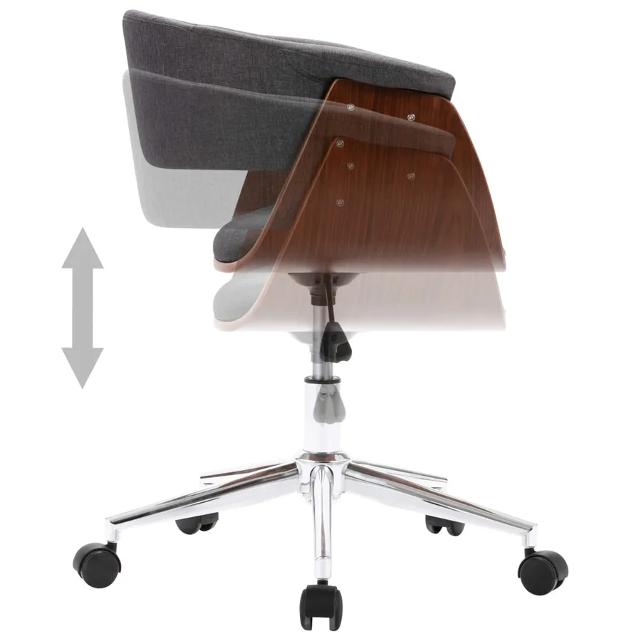 Chaises pivotantes à manger lot de 6 gris tissu - 5