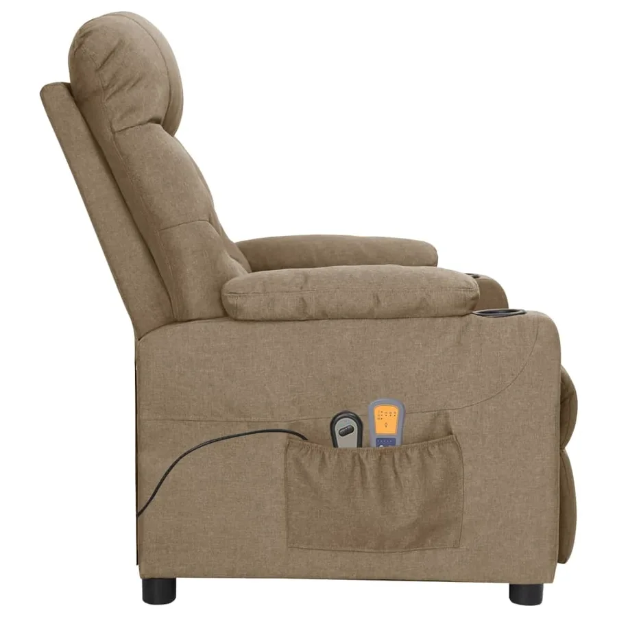 Fauteuil électrique de massage Taupe Tissu - 4