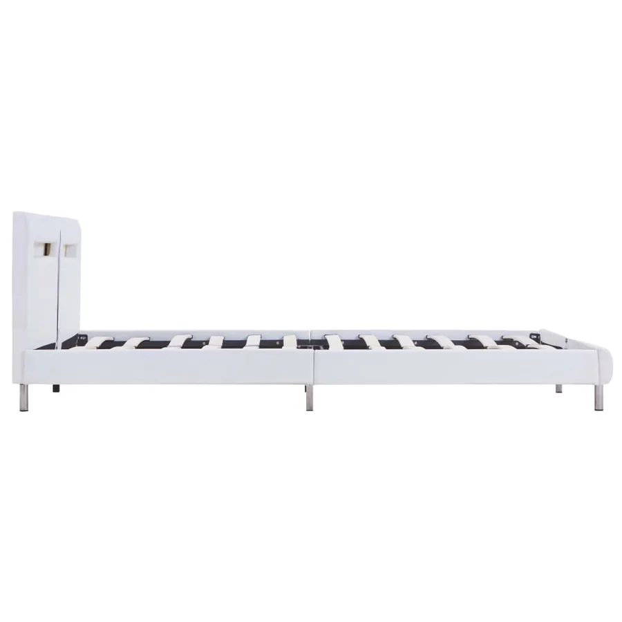 Cadre de lit avec LED sans matelas blanc 180x200 cm - 5