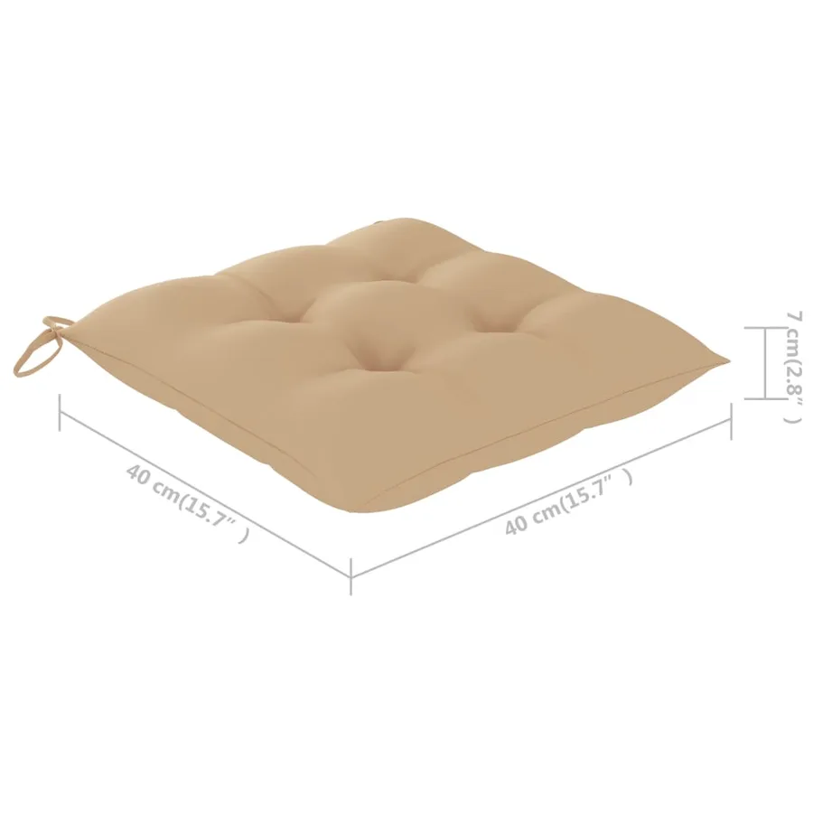 Chaises pliables de jardin lot de 2 avec coussins Bambou - 59