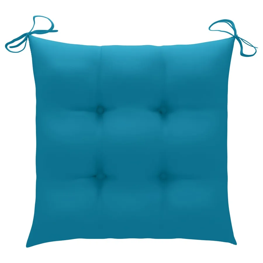 Chaises pliables de jardin lot de 2 avec coussins Bambou - 8