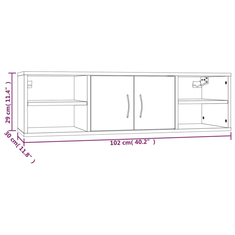 Étagère murale Sonoma gris 102x30x29 cm Bois ingénierie - 9