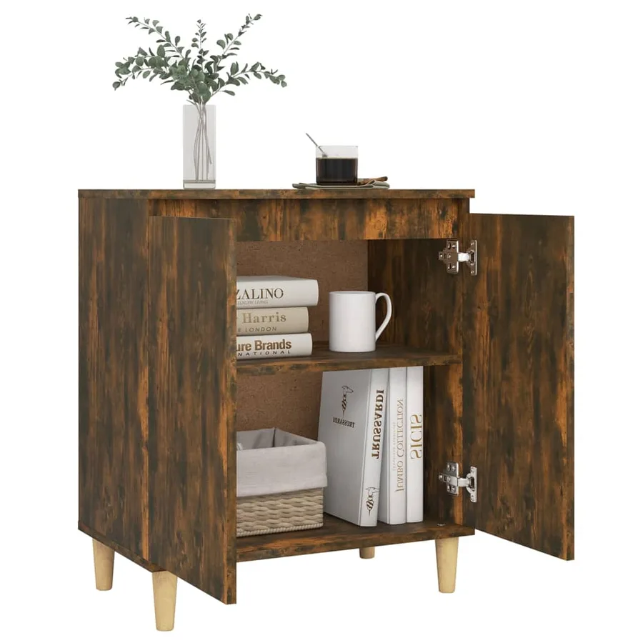 Buffet Chêne fumé 60x35x70 cm Bois d'ingénierie - 6
