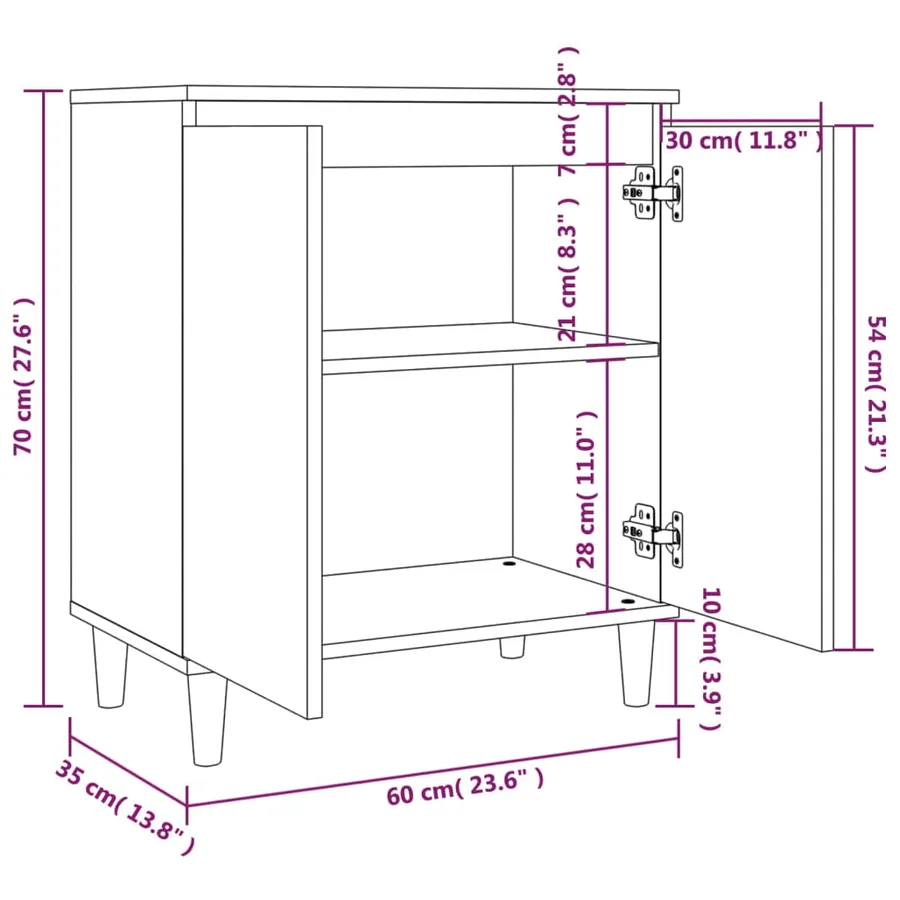 Buffet Chêne fumé 60x35x70 cm Bois d'ingénierie - 8