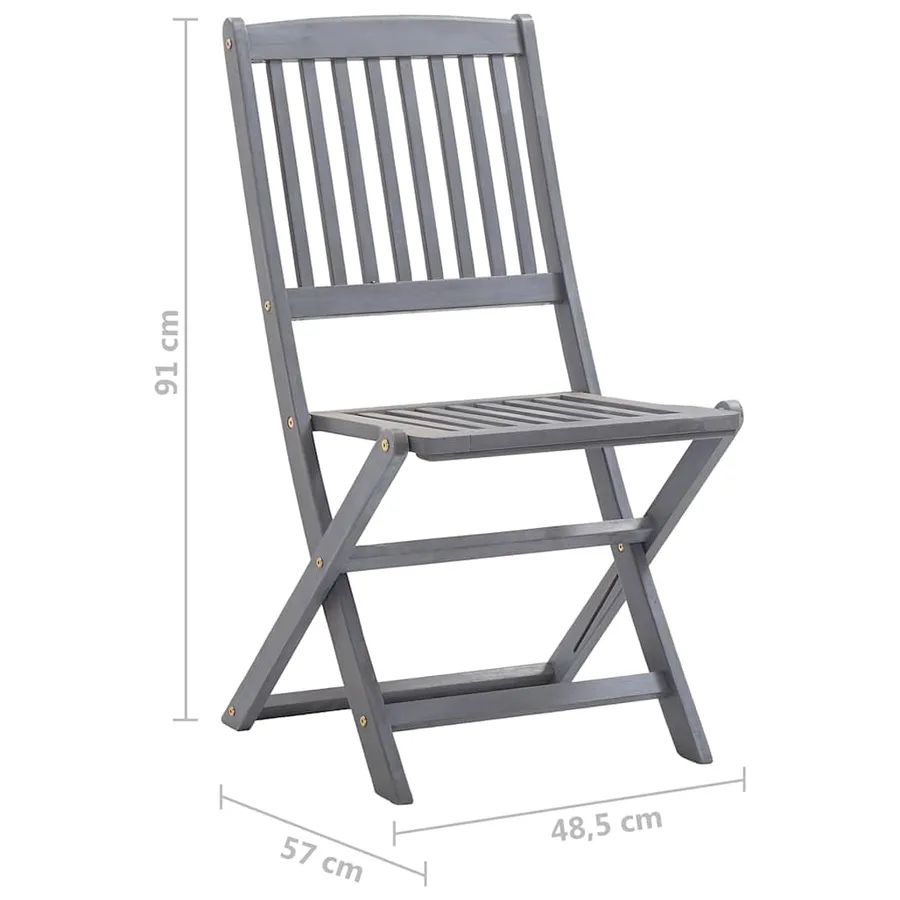 Chaises pliables d'extérieur lot de 2 et coussins Bois d'acacia - 13