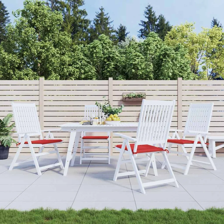 Coussins de chaise jardin lot de 4 rouge 50x50x4cm tissu oxford