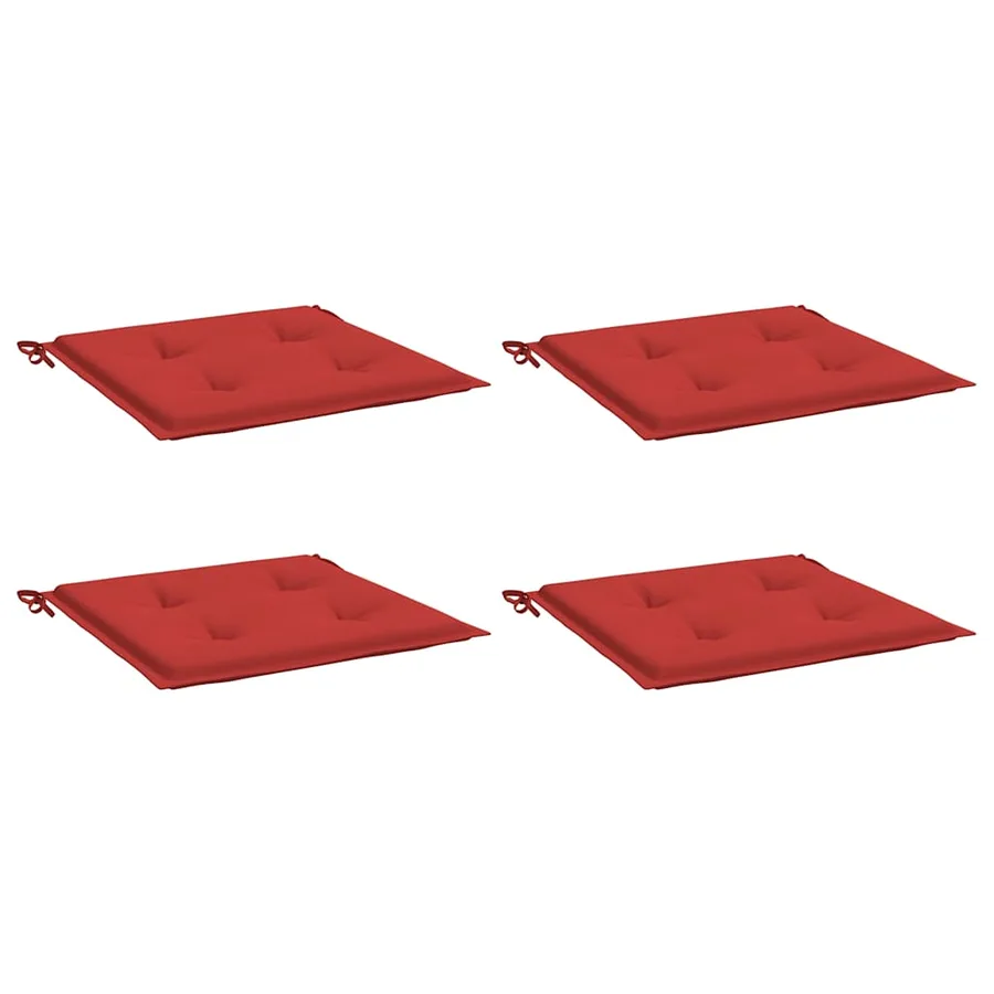 Coussins de chaise jardin lot de 4 rouge 50x50x4cm tissu oxford - 3